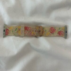 Peach and floral apple watch band